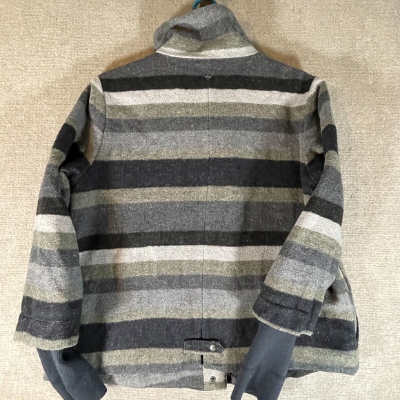 prAna Women's Size Medium Lily Jacket Wool Blend Striped Gray - Picture 15 of 16